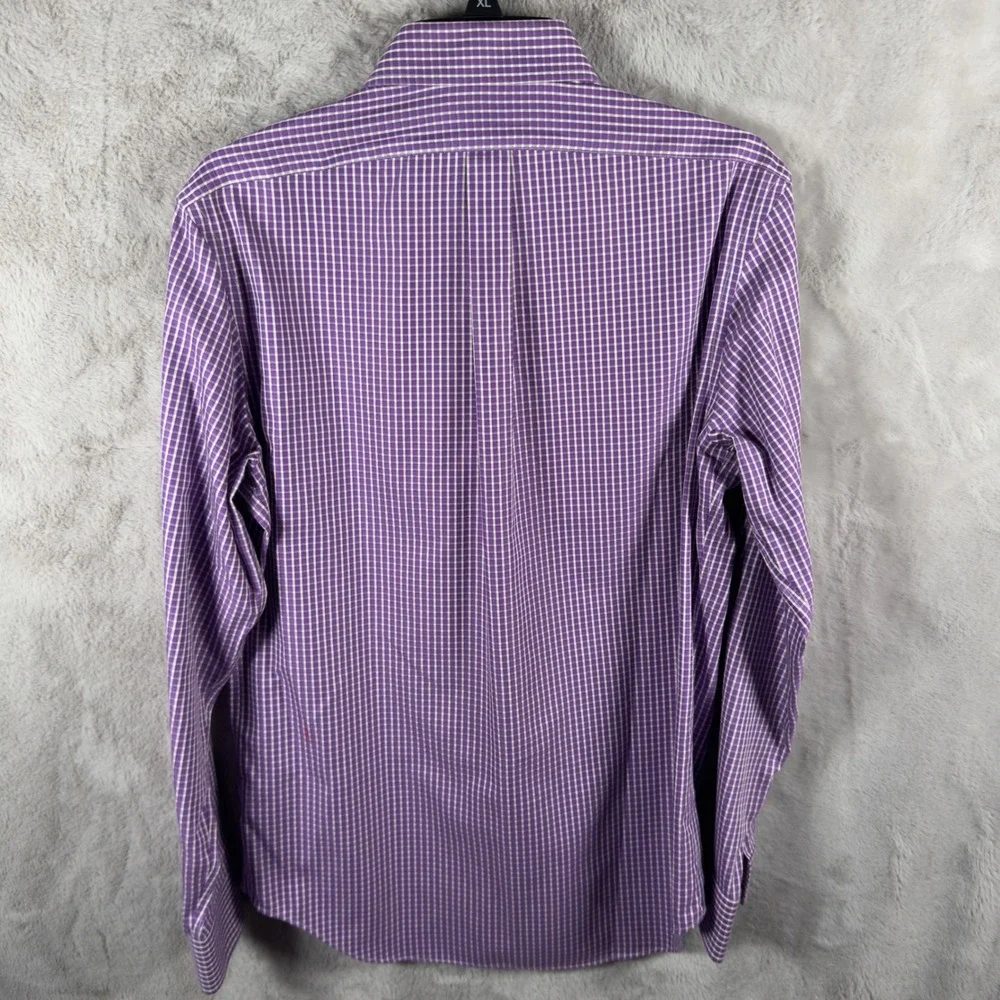 Banana Republic Non Iron Classic Fit Mens Purple Plaid Dress‎ Shirt Size S